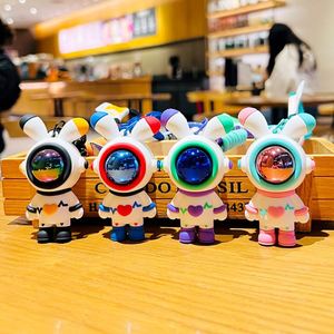 Cartoon Heart Rate Cool Lightning Rabbit Keychain Female <b>Car</b> Astronaut <b>Doll</b> Wrist Rope Keyring Bag Charm Pendant Accessory Gift - Product Image 2