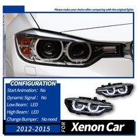 Pour F30 2012-2019 : Ensemble de phares modifiés de type cuillère Xénon vers LED avec température de couleur 6000K, 6000 lumens et accessoires de clignotants