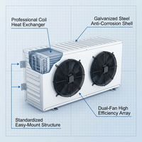 Evaporador Eléctrico de 3HP/4HP con Tubo de Aluminio y Cobre para Intercambio de Calor, Refrigeración de Motores, Sistemas de Almacenamiento Congelado, 220V/380V