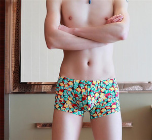 Boxers pour hommes de qualité supérieure, tendance et sexy, sous-vêtements masculins, imprimé rétro, mode masculine - Product Image 5