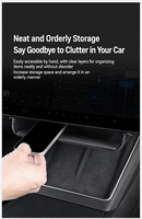Boîte de rangement pour écran Tesla Model 3/Y, tapis en silicone translucide noir, résistant à l'eau et à la compression, pour les modèles 2021-2026