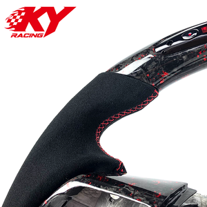 Volante deportivo de carreras personalizado, forjado en fibra de carbono, con LED, indicador de RPM y cuero, apto para Kia Stinger GT - Product Image 2