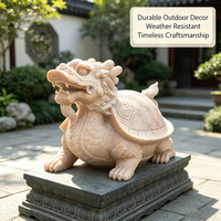 Statue de tortue dragon en marbre rouge coucher de soleil naturel, sculptée à la main, pour la décoration extérieure de villa et de cour.