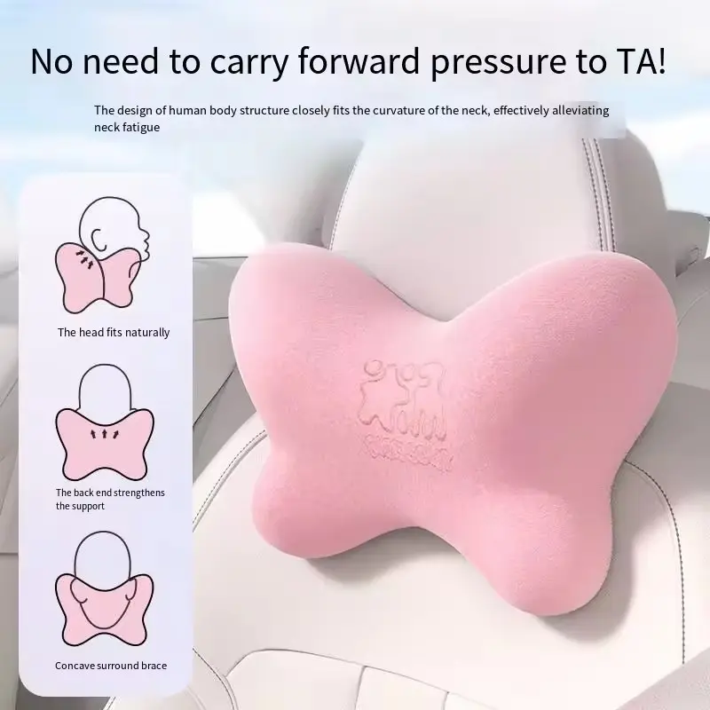 Car backrest support cushion and car headrest seat set headrest neck pillow waist support pillow