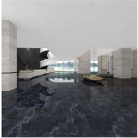 Mármol Negro con Vetas Blancas, Loseta de Porcelana Pulida y Esmaltada de 60x120 mm, Revestimiento de Piedra, Acento Dorado de Lujo para Interiores