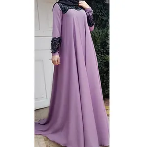 New Style Women's Dress With Leader Lace A Version Oversized Skirt Long Skirt Abaya Dubai Muslim Dress Islamic Clothing