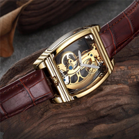 Shenhua Reloj 30 Transparente Royal Fashion Wasserdichte automatische mechanische Uhr Leder Skelett Tour billion Leuchtende Uhr