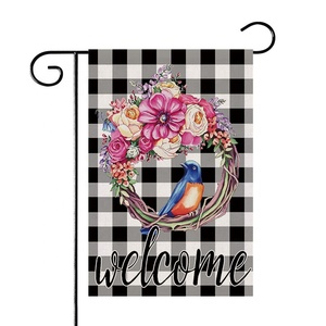 Double Face 30x45 Cm Colibris Fleurs Feuilles Florales Drapeau de Jardin de Bienvenue pour Décoration de Jardin - Product Image 3