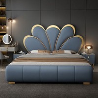 Luxuriöses Elegantes Modernes Gestepptes Kunstleder-Plattformbett mit Kunststoffrahmen Queensize Montierter Aufbewahrungsbox-Federkernrahmen