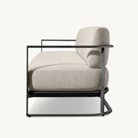 Juego de Muebles de Jardín de Aluminio Estilo Moderno, Venta Caliente de Fábrica en MÁLAGA, Muebles de Jardín de Lujo Contemporáneos, Sofá de Metal de Alta Gama