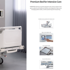 Lit d'hôpital électrique certifié avec poteaux <span class=keywords><strong>pour</strong></span> perfusion et tiroirs, lit médical multifonction - Product Image 3