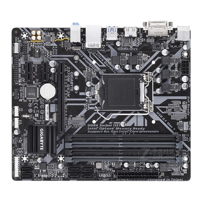 Z370M DS3H Motherboard  ATX LGA 1151 Z370 DDR4 PCI-E 3.0 SATA III USB3.1 Desktop Mainboard Used