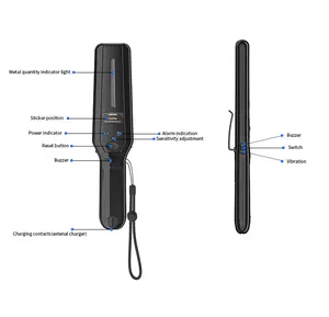 BOTAR المحمولة عالية حساسية ماسح للجسم سهلة تزن الأمن التفتيش جهاز يدوي للكشف عن المعادن