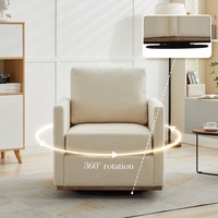 Fauteuil d'appoint pivotant carré rembourré, confortable, pour salon et appartement