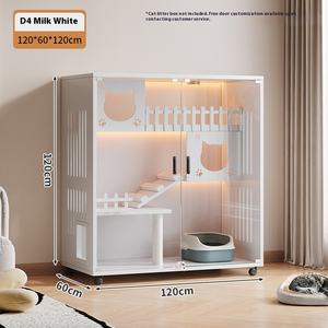 Villa pour chat en bois massif en gros, 3 niveaux, très grande et spacieuse, <span class=keywords><strong>lit</strong></span> pour animaux de compagnie, armoire de présentation pour animaux de compagnie à plusieurs niveaux avec griffoir pour chat - Product Image 5