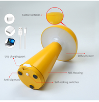 Lampe de table LED au design européen de luxe, sans fil, rechargeable par USB, lampe de bureau extérieure pour restaurant, café, terrasse