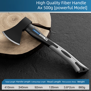 Mini hache décorative HK, DIY, manche en bois, acier inoxydable, double lame, hachette de 3 cm de bord, garantie 1 an, 110 mm de longueur totale - Product Image 1