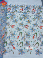 Tissu de dentelle de luxe à sequins, broderie florale 3D perlée, dentelle française, tissu de dentelle à sequins en maille pour robe de mariée et de soirée