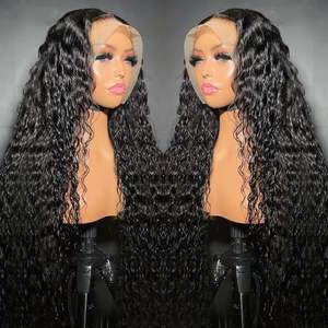 काले महिलाओं के लिए कच्चे ब्राजीलियन मानव बाल फ्रंट विग, 13*4 एचडी फीता ललाट विग, अनप्रोसेस्ड इंडियन एचडी फीवर गहरी लहर - Product Image 1