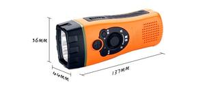 Lampe torche LED multifonctionnelle à manivelle, auto-générante, rechargeable, éclairage d'urgence, radio, lampe torche étanche - Product Image 6
