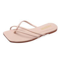 Sandales plates à bout carré pour femmes, style coréen, pour l'été, avec amorti et embout en acier, idéales pour la plage