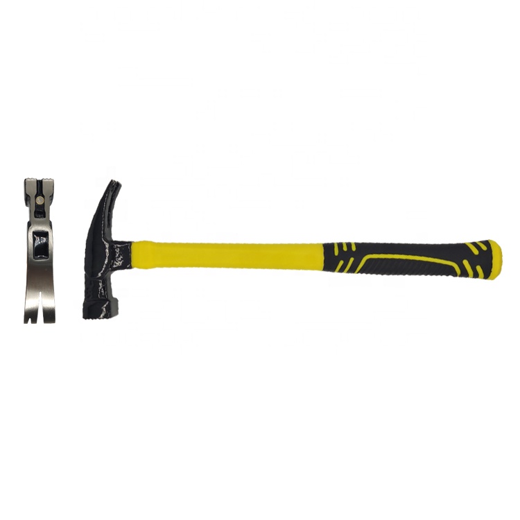 CH01-1 кованая прямая головка, нескользящая Верхняя ручка из стекловолокна, 16 унций, молоток-коготь