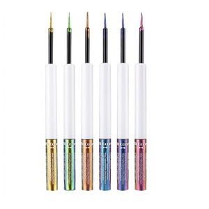 Eyeliner caméléon 6 couleurs, effet nacré métallique brillant, fard à paupières scintillant, liner multi-chrome, maquillage des yeux effet aurore changeant de couleur - Product Image 5