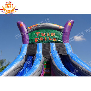 Pvc ikiz düşer çift şeritli tirbuşon su kaydırağı su Park kaydırağı Combo kaymak yaşam dolu kale şişme havuz kaydırağı su kaydırağı - Product Image 6