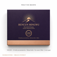 Mélange botanique de Maca, Ginseng Rouge et Huître BENCUN MINGWU, Boîte Premium