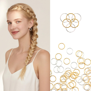 100 Pezzi/Sacchetto Anelli per Trecce in Ferro Oro e Oro Rosa, Perline per Dreadlock, Clip a Polsino, Ciondolo 12mm/14mm per Uso Domestico - Product Image 4