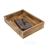 Plateau écologique en pin carbonisé plateau de service en bois multi-usages plateau de rangement pour ordinateurs portables plateaux en bois