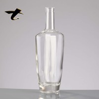 Bouteille en verre vide de haute qualité 750 ml pour rhum, brandy, vodka - Bouchon en liège estampé à chaud et gravé or avec capuchon pulvérisateur