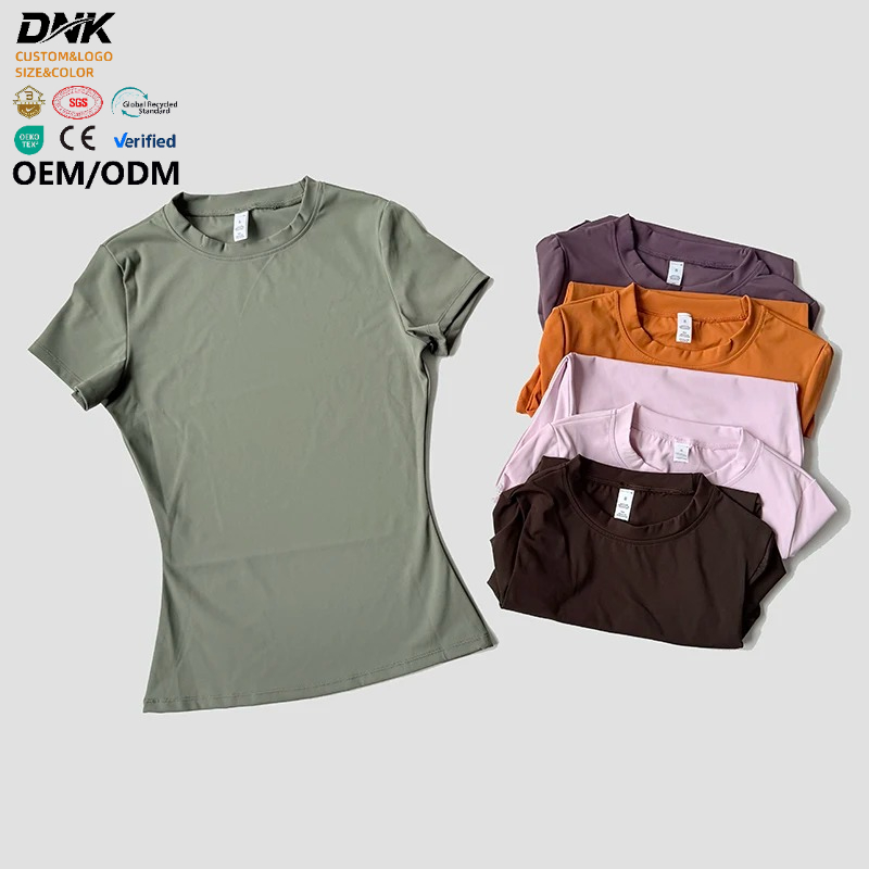ZYD204 Women Yoga Top Seamless Sport T Shirts Fitness Clothes Short Sleeve Yoga Shirt Gym Top Running Active Wear