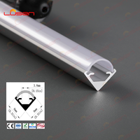 Profil LED LS-168 pour éclairage de bande de plafond d'armoire 45 canal d'extrusion en aluminium d'angle de 90 degrés pour la coupe de décorations