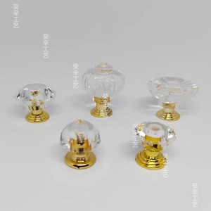 Diamond Acrylic <b>Gold</b> Drawer <b>Knob</b> M4 Thread 1.9cm Width 1.8cm Height Modern Design - Product Image 4