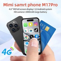 Teléfono Inteligente ONEMYTH M17 Pro Mini 4G Dual SIM, Pantalla HD de 4 Pulgadas, Batería de 2000 mAh, 2 GB + 16 GB, Android 12.0, Play Store, Teléfono Celular Pequeño con Reconocimiento Facial