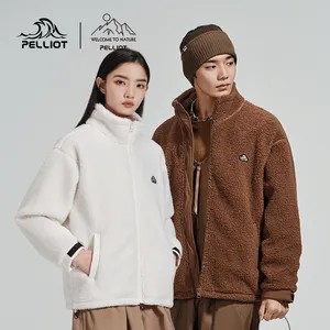 Chaqueta de senderismo con cuello levantado de 440g de lana cálida, chaqueta holgada Unisex para exteriores para hombres y mujeres del mismo estilo Otoño e Invierno