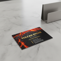 Cartes de visite personnalisées en papier d'art avec marquage à chaud, couleur intégrale, pour Volcanic Fitness Trainer, Architect, Brewmaster, Fromager, Tour