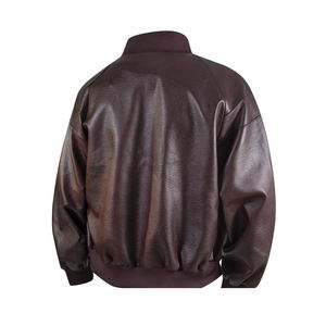 جاكيت رجالي عصري من الجلد الصناعي بتصميم أمريكي عتيق، فضفاض وبسيط وأنيق للربيع والخريف - Product Image 6