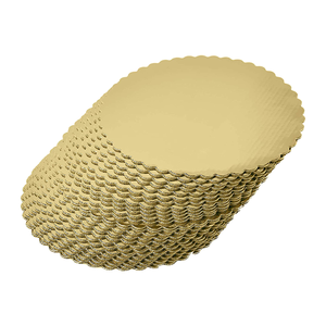 ألواح قاعدة كعكة من الورق المقوى المموج المموجة الذهبية 8/بوصة صينية دائرية مستديرة - Product Image 3