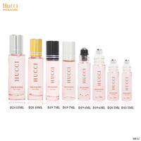 Flacon de parfum en verre rose personnalisé de 5 ml, 10 ml, 15 ml, emballage de flacon de parfum de voyage, flacon d'huile de parfum à bille avec bille roulante