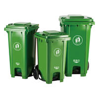 Poubelle extérieure en plastique de grande taille pour jardin/rue, avec roues et couvercle, 240L/360L/400L/660L/1100L