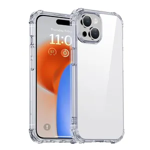 En çok satan şeffaf telefon iPhone için kılıf 15 iPAKY Crystal Clear serisi telefon kapak darbeye PC TPU koruyucu telefon kılıfı