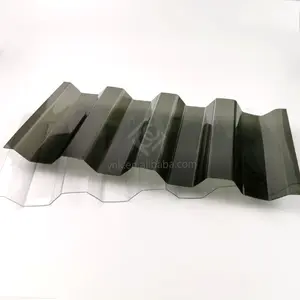 Folhas de policarbonato corrugadas 0.8mm pc material transparente policial