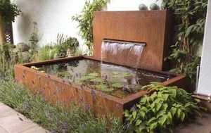 Outdoor <b>Garden</b> Backyard Water Feature Decoration <b>Waterfall</b> Corten Steel Water Fountain - Product Image 5