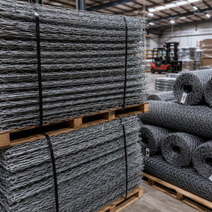 Panier <span class=keywords><strong>gabion</strong></span> galvanisé en treillis métallique hexagonal pour mur de soutènement et cage à pierres anti-érosion - Product Image 4