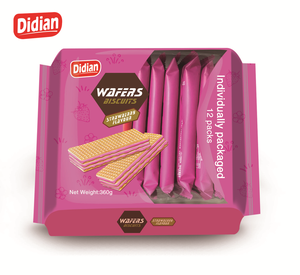 13g * 12 en gros pas cher biscuits délicieux biscuit de gaufrette saveur fraise <span class=keywords><strong>gaufrettes</strong></span> - Product Image 1