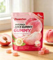 HALAL KOSHER 3D Peelable Grape Gummy Candy Rundvleesgelatine 65g Staande zak Leuke snack Kinderen Private Label OEM ODM Zhoanchen