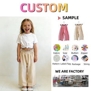 Pantalones Infantiles Bonitos, Pantalones de Bebé para Primavera y Otoño, Pantalones de Crepé <span class=keywords><strong>Jenner</strong></span> para Niños, Pantalones Cómodos de Pierna Ancha para Niñas, Ropa para Niñas - Product Image 1