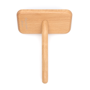 Brosse à lisser pour chien de toilettage pour animaux de compagnie avec manche en bois incurvé avec coussin d'air en caoutchouc super doux brosse pour animaux de compagnie - Product Image 3